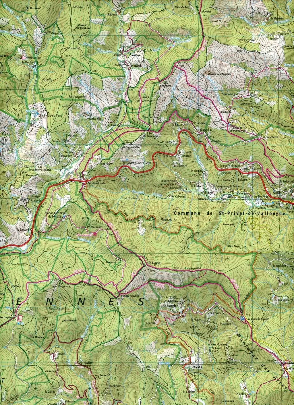 Bild: 9782758546597 | Corniche des Cévennes 1 : 25 000 | Parc national des Cévennes | 2019
