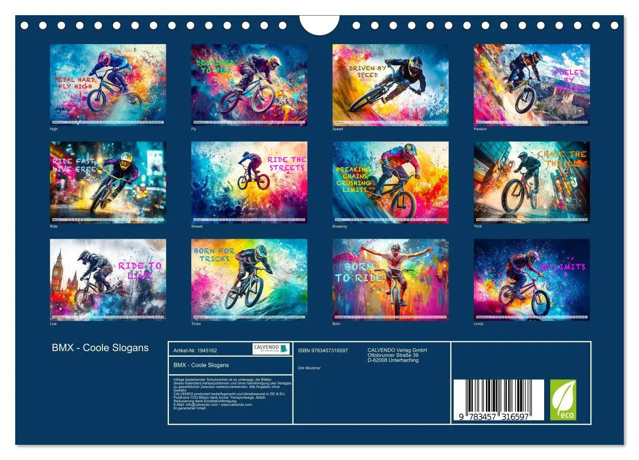 Bild: 9783457316597 | BMX - Coole Slogans (Wandkalender 2026 DIN A4 quer), CALVENDO...