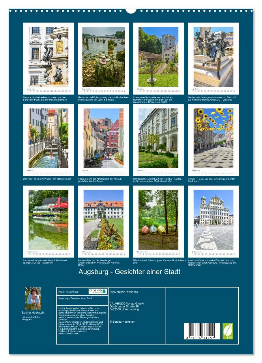 Bild: 9783516336597 | Augsburg - Gesichter einer Stadt (hochwertiger Premium Wandkalender...
