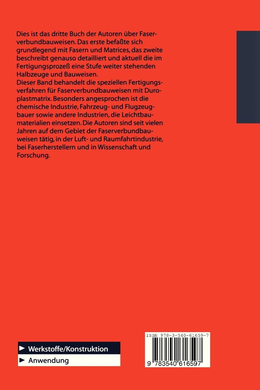 Rückseite: 9783540616597 | Faserverbundbauweisen | Fertigungsverfahren mit duroplastischer Matrix