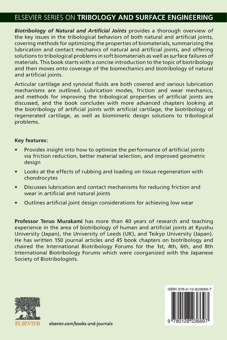 Rückseite: 9780128236697 | Biotribology of Natural and Artificial Joints | Teruo Murakami | Buch