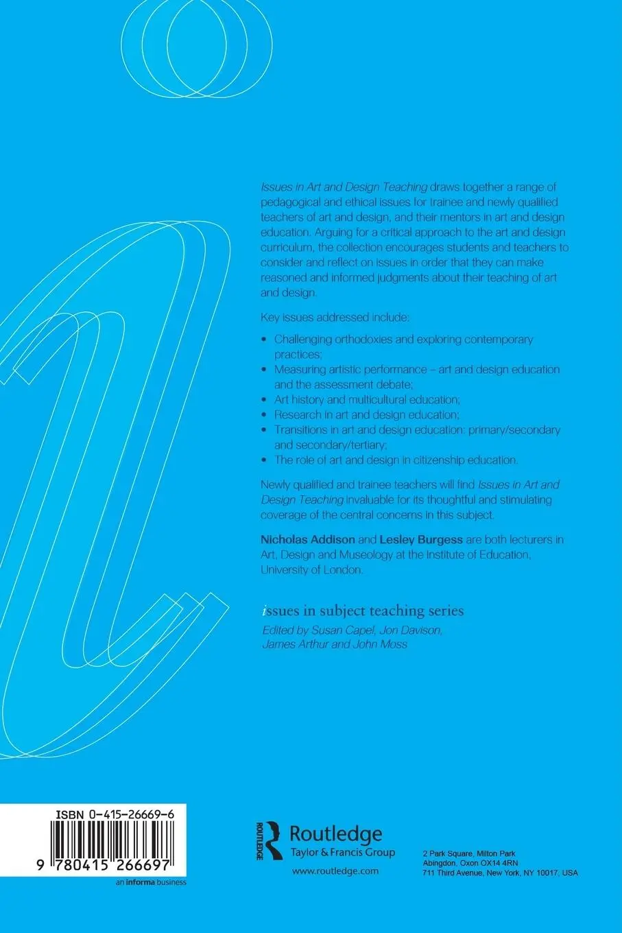 Rückseite: 9780415266697 | Issues in Art and Design Teaching | Nicholas Addison (u. a.) | Buch