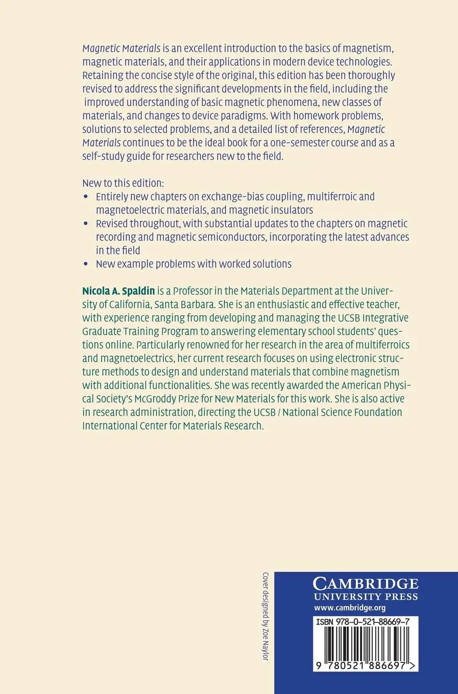 Rückseite: 9780521886697 | Magnetic Materials | Nicola A. Spaldin | Buch | Englisch | 2014