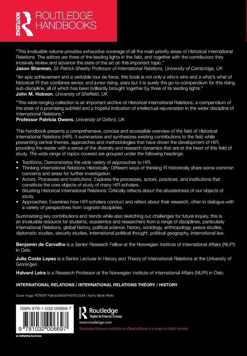 Rückseite: 9781032006697 | Routledge Handbook of Historical International Relations | Taschenbuch