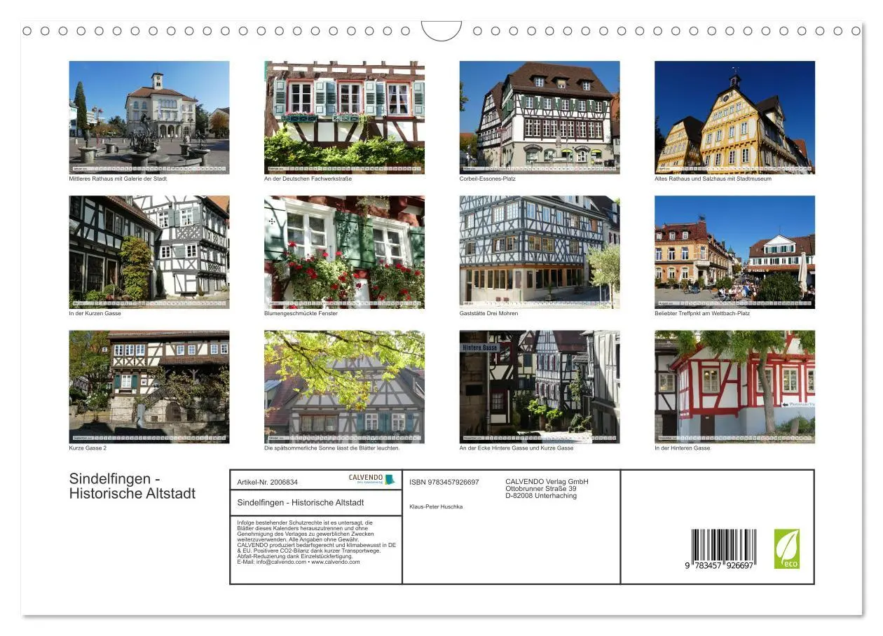 Bild: 9783457926697 | Sindelfingen - Historische Altstadt (Wandkalender 2026 DIN A3...