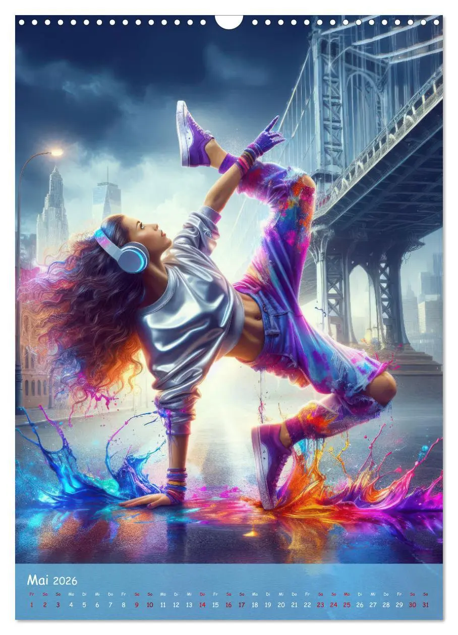 Bild: 9783516256697 | Rhythmus in Farben - Dynamische Hip-Hop-Tänzer (Wandkalender 2026...