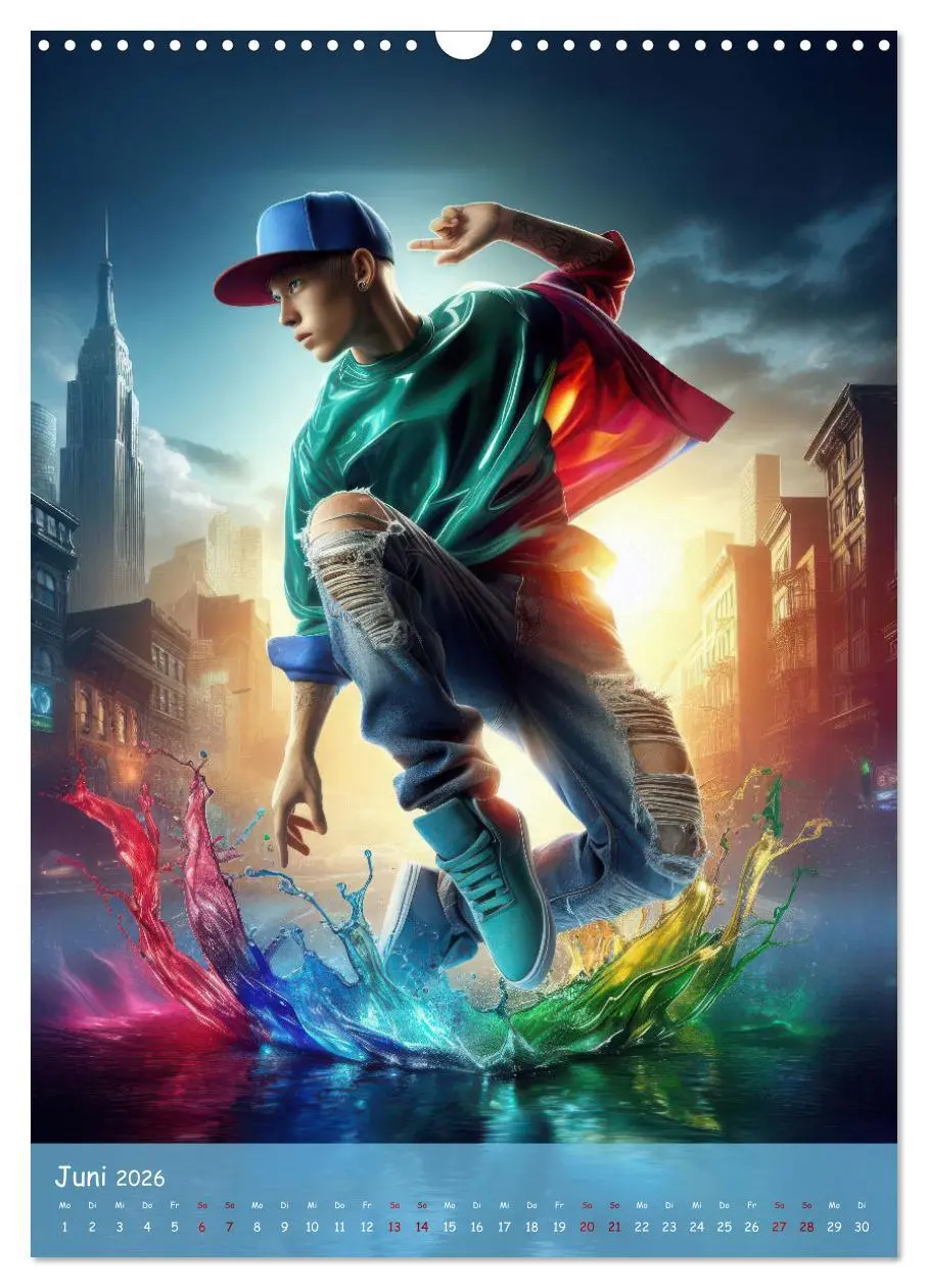 Bild: 9783516256697 | Rhythmus in Farben - Dynamische Hip-Hop-Tänzer (Wandkalender 2026...