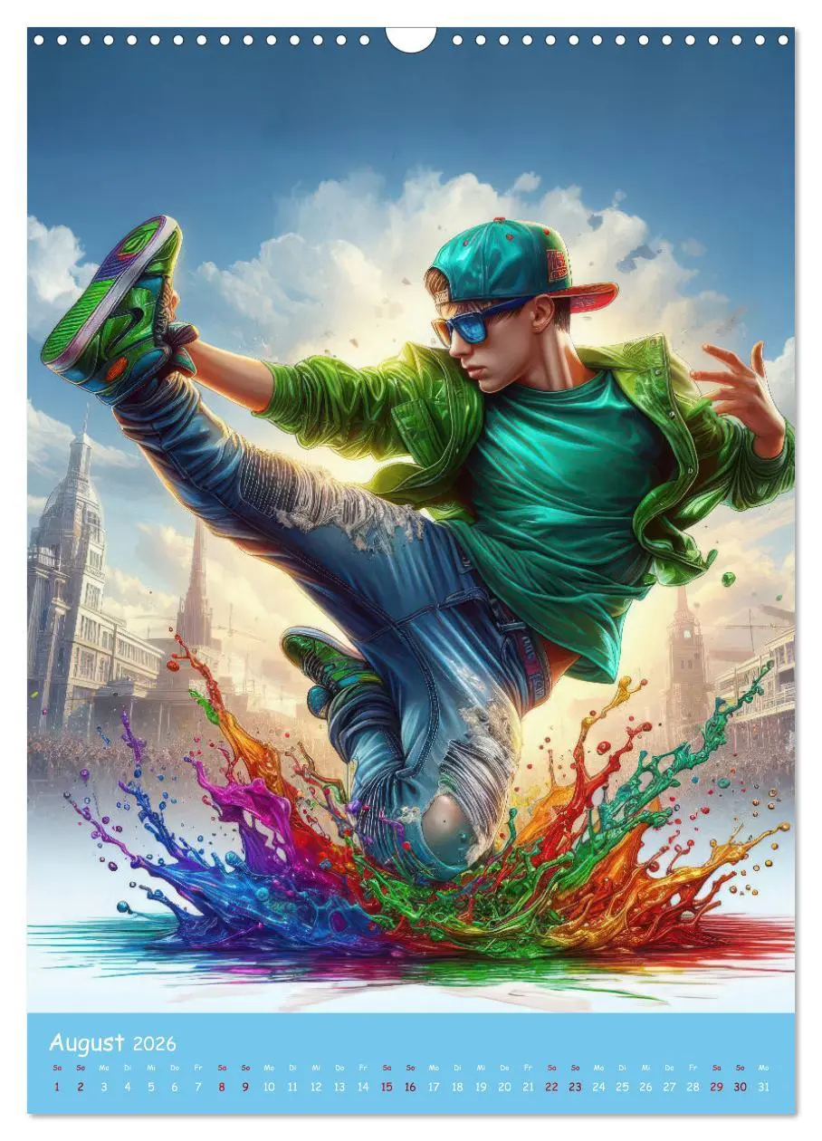 Bild: 9783516256697 | Rhythmus in Farben - Dynamische Hip-Hop-Tänzer (Wandkalender 2026...