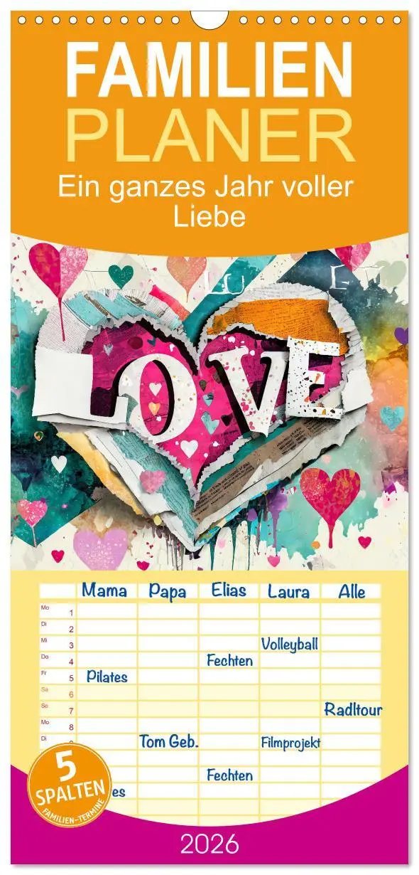 Cover: 9783516496697 | Familienplaner 2026 - Ein ganzes Jahr voller Liebe mit 5 Spalten...