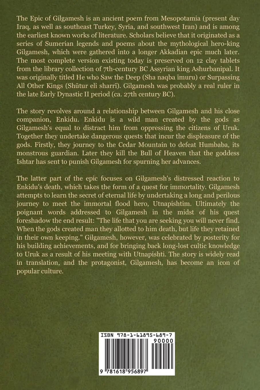 Rückseite: 9781618956897 | The Epic of Gilgamesh | Jastrow Jr. Morris (u. a.) | Taschenbuch