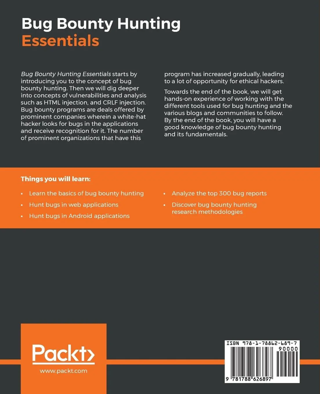 Rückseite: 9781788626897 | Bug Bounty Hunting Essentials | Carlos A. Lozano (u. a.) | Taschenbuch