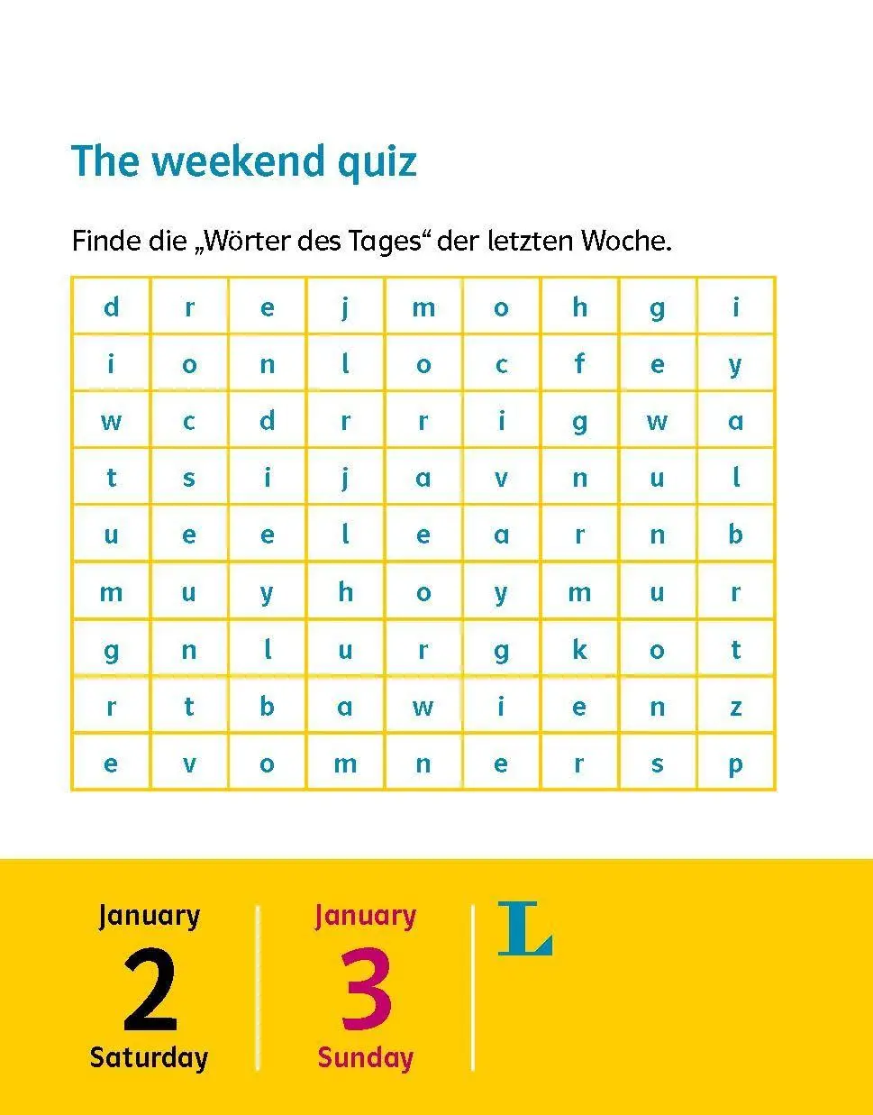 Bild: 9783125636897 | Langenscheidt Kinderkalender Englisch 2027 | Tagesabreißkalender