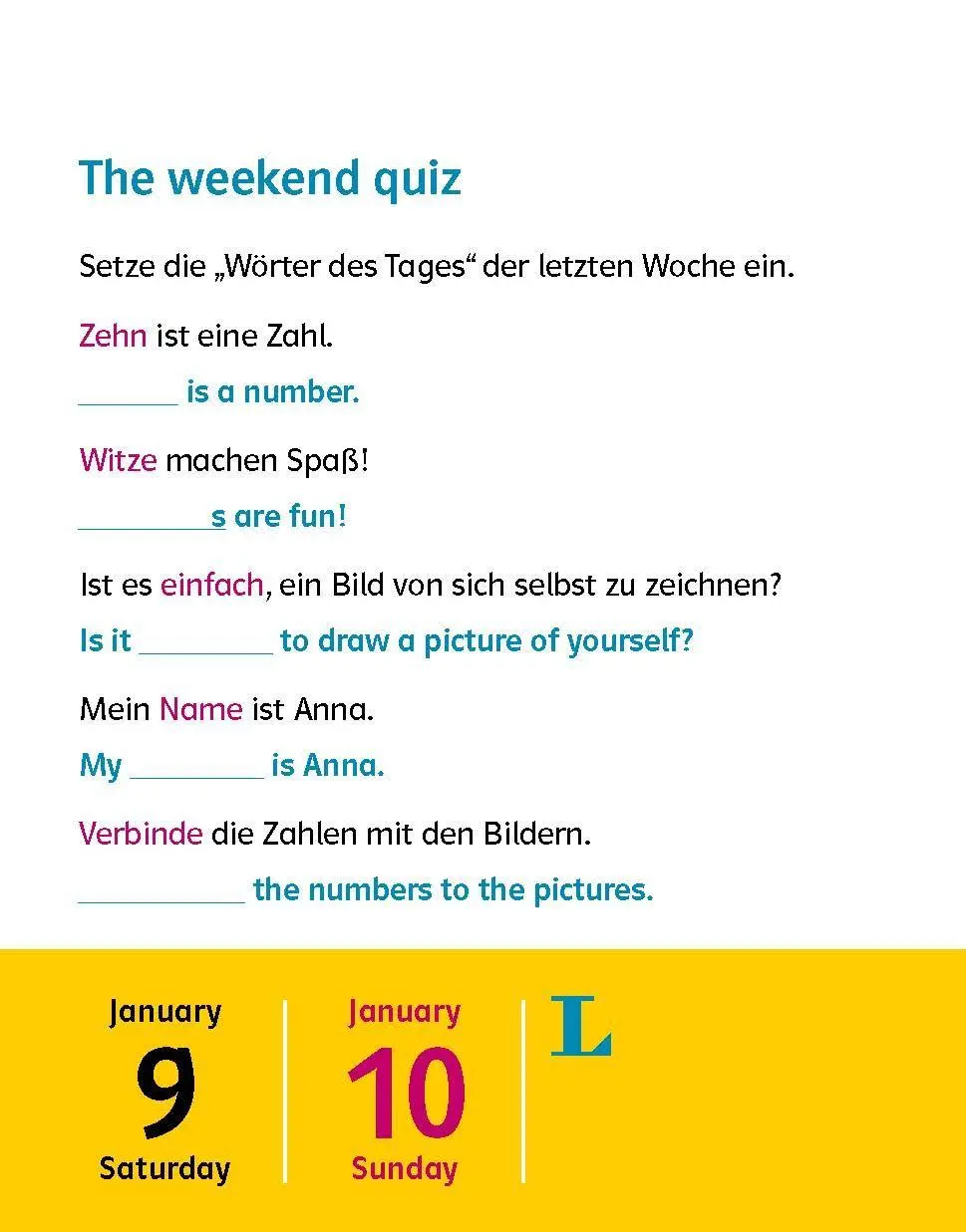 Bild: 9783125636897 | Langenscheidt Kinderkalender Englisch 2027 | Tagesabreißkalender