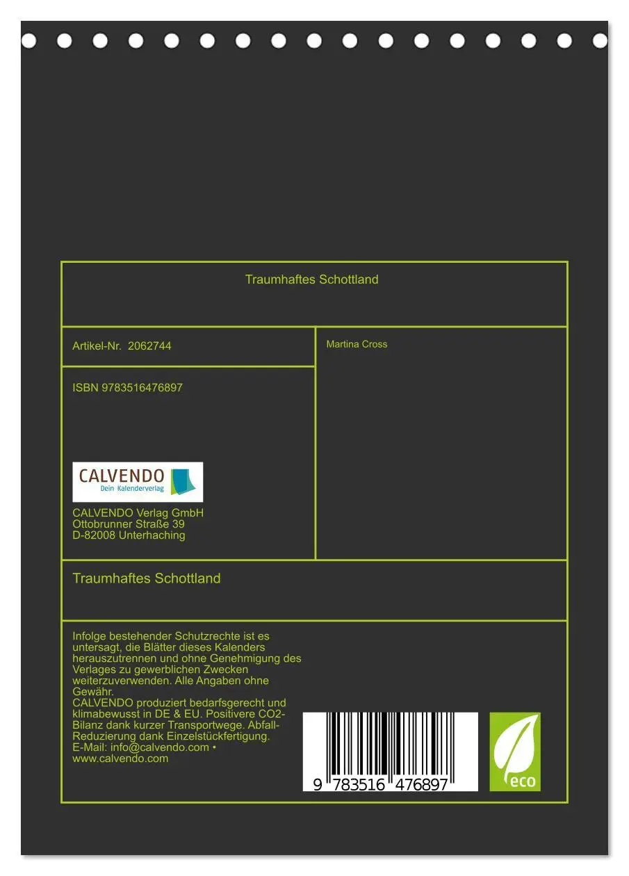 Bild: 9783516476897 | Traumhaftes Schottland (Tischkalender 2026 DIN A5 hoch), CALVENDO...