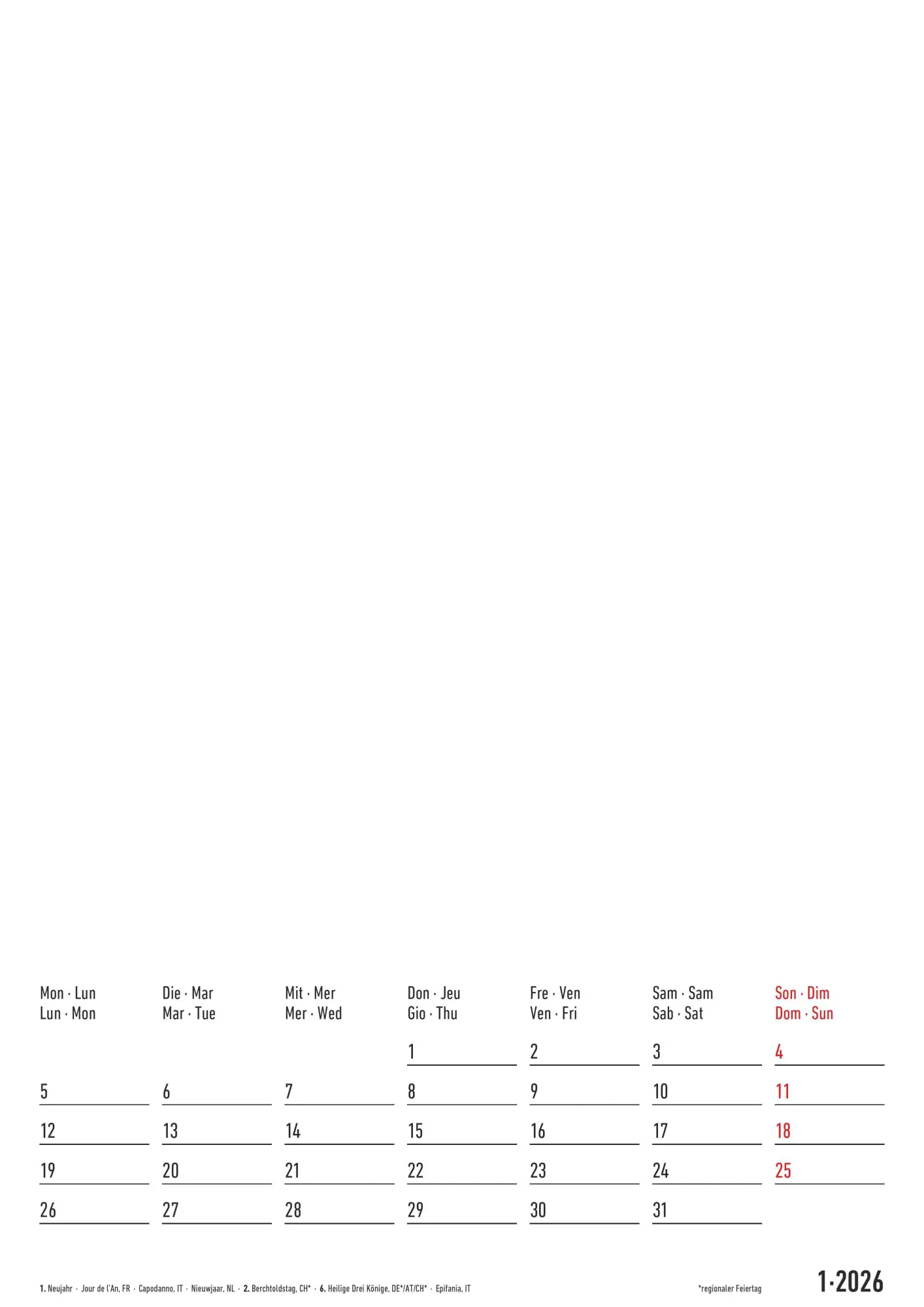 Bild: 4069095006997 | Kreativ-Kalender A4 - 2 in 1: schwarz und weiss 2026 - 21 x 29,7 -...