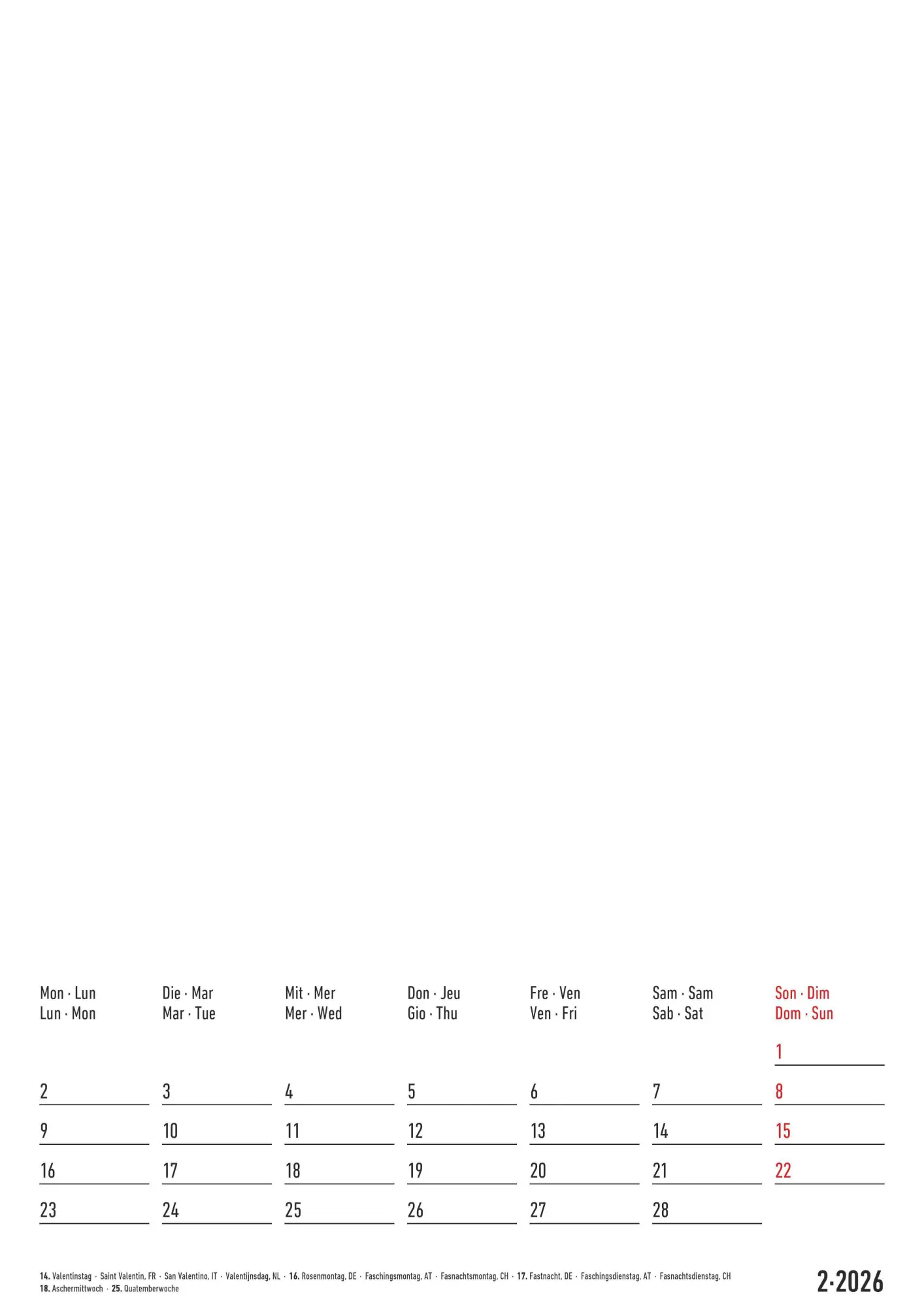 Bild: 4069095006997 | Kreativ-Kalender A4 - 2 in 1: schwarz und weiss 2026 - 21 x 29,7 -...