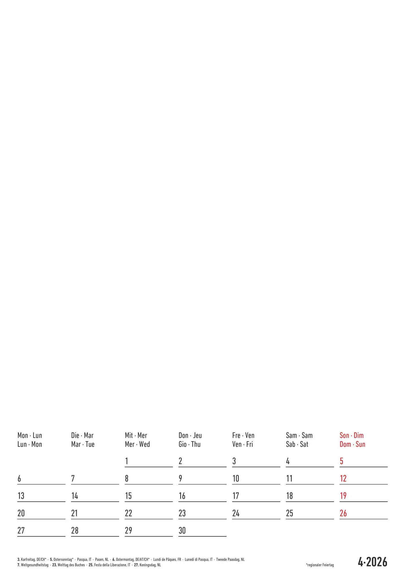 Bild: 4069095006997 | Kreativ-Kalender A4 - 2 in 1: schwarz und weiss 2026 - 21 x 29,7 -...