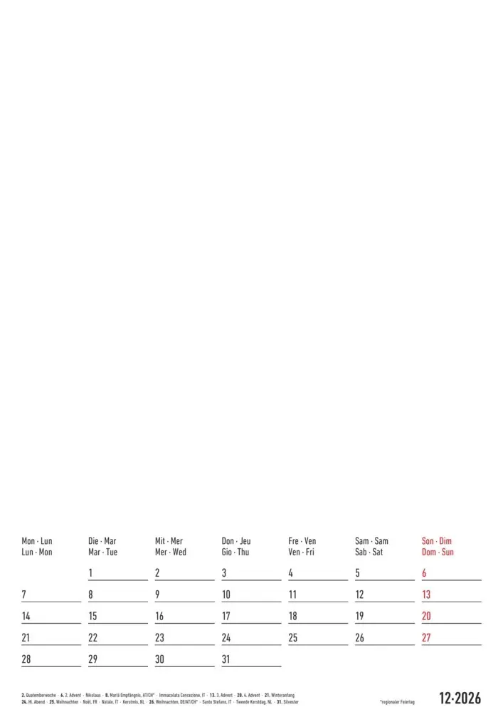 Bild: 4069095006997 | Alpha Edition - Kreativ-Kalender A4 2 in 1 Schwarz &amp; Weiß 2026 -...