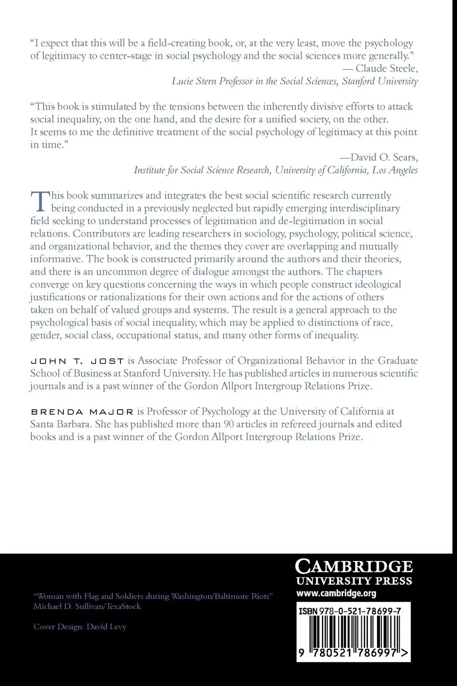 Rückseite: 9780521786997 | The Psychology of Legitimacy | John T. Jost (u. a.) | Taschenbuch