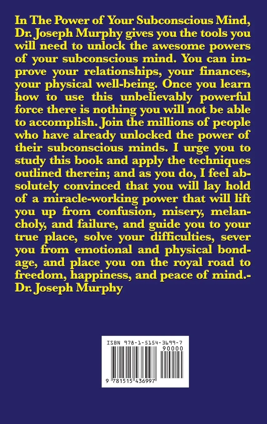 Rückseite: 9781515436997 | The Power of Your Subconscious Mind | Joseph Murphy | Buch | Englisch