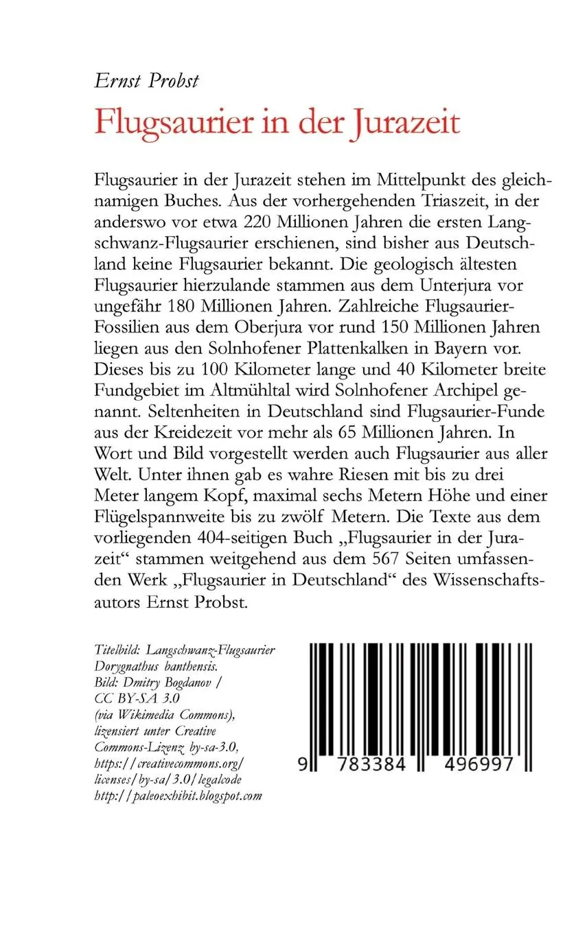 Rückseite: 9783384496997 | Flugsaurier in der Jurazeit | Von Dorygnathus bis zu Dsungaripterus