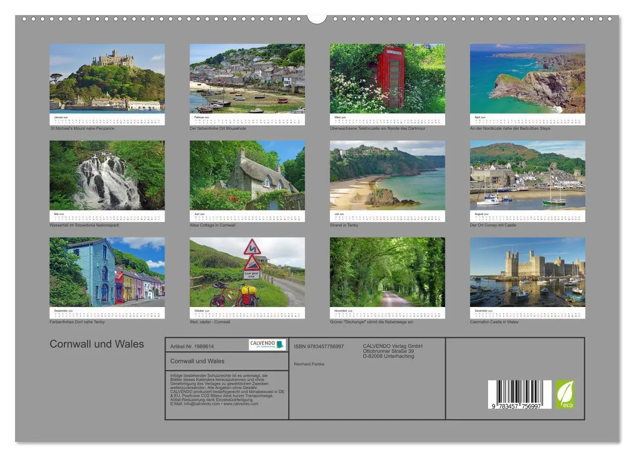 Bild: 9783457756997 | Cornwall und Wales (hochwertiger Premium Wandkalender 2026 DIN A2...
