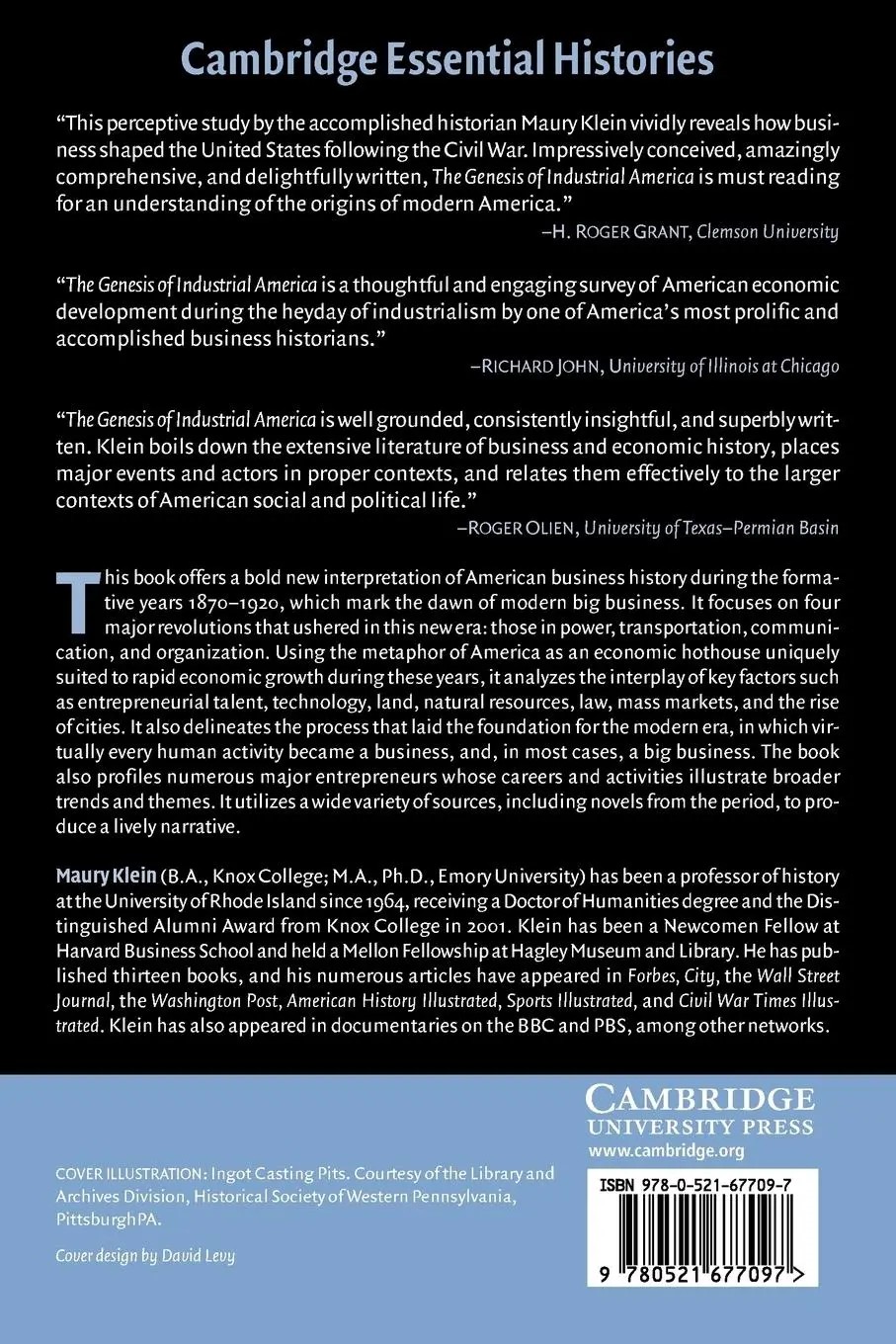 Rückseite: 9780521677097 | The Genesis of Industrial America, 1870-1920 | Maury Klein | Buch