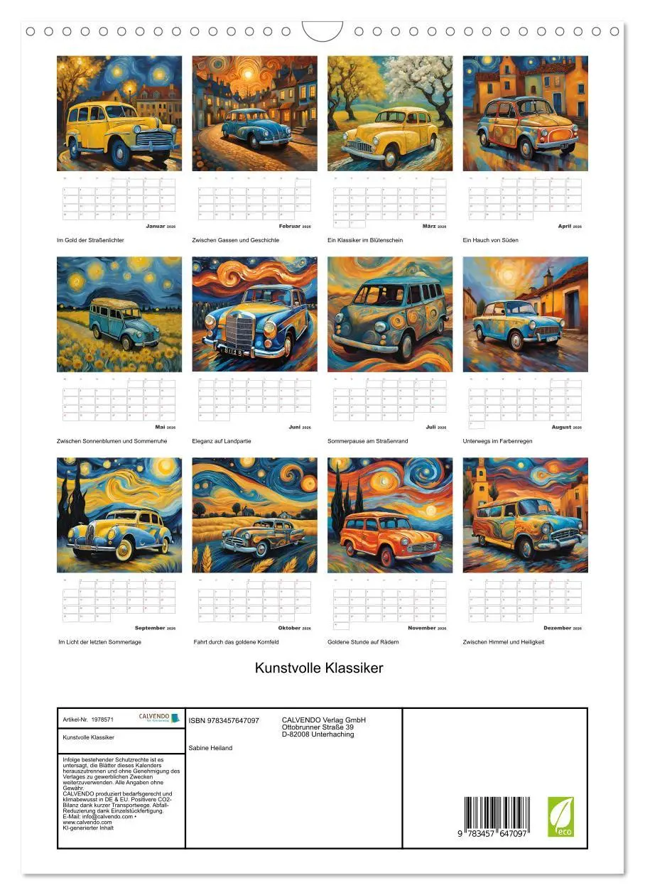 Bild: 9783457647097 | Kunstvolle Klassiker (Wandkalender 2026 DIN A3 hoch), CALVENDO...