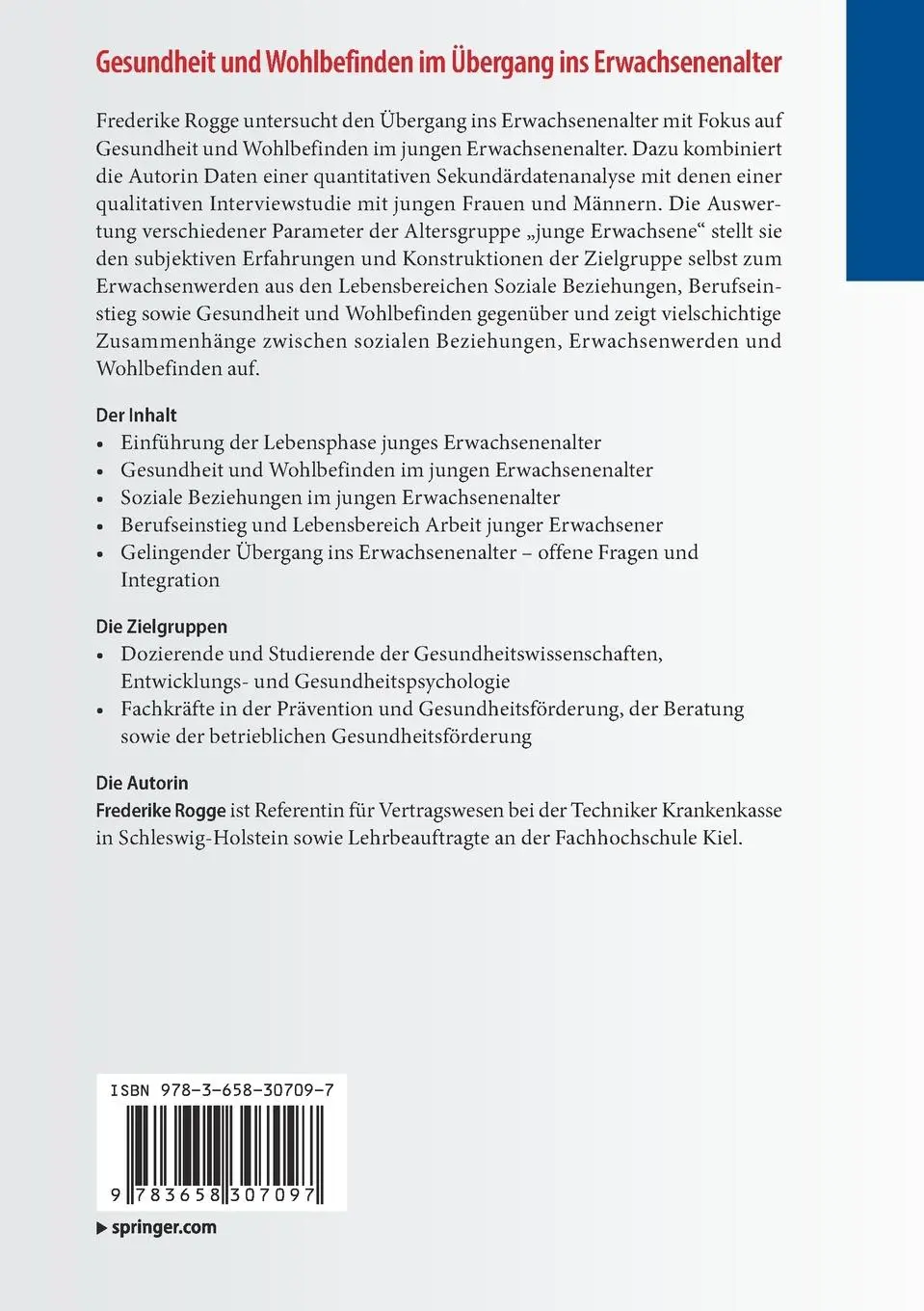 Rückseite: 9783658307097 | Gesundheit und Wohlbefinden im Übergang ins Erwachsenenalter | Rogge