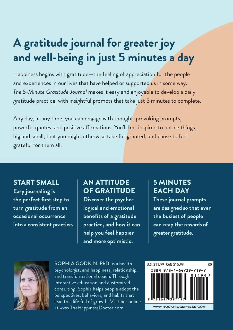 Rückseite: 9781647397197 | The 5-Minute Gratitude Journal | Sophia Godkin | Taschenbuch | 2020