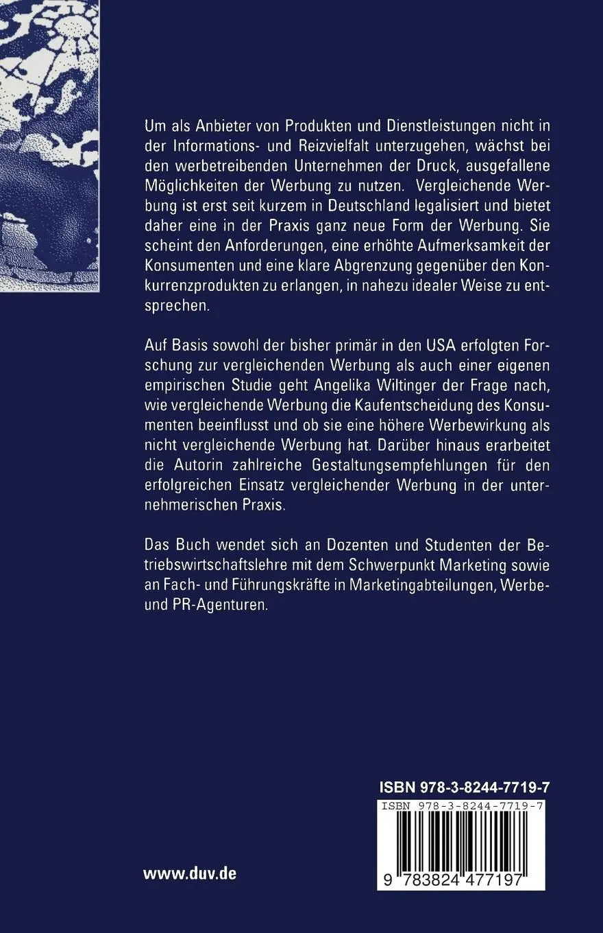 Rückseite: 9783824477197 | Vergleichende Werbung | Angelika Wiltinger | Taschenbuch | xx | 2002