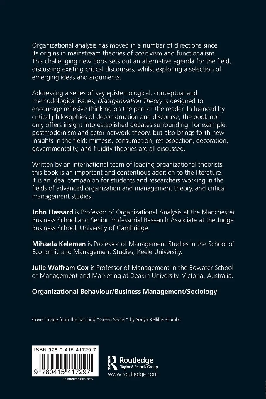 Rückseite: 9780415417297 | Disorganization Theory | John Hassard (u. a.) | Taschenbuch | Englisch