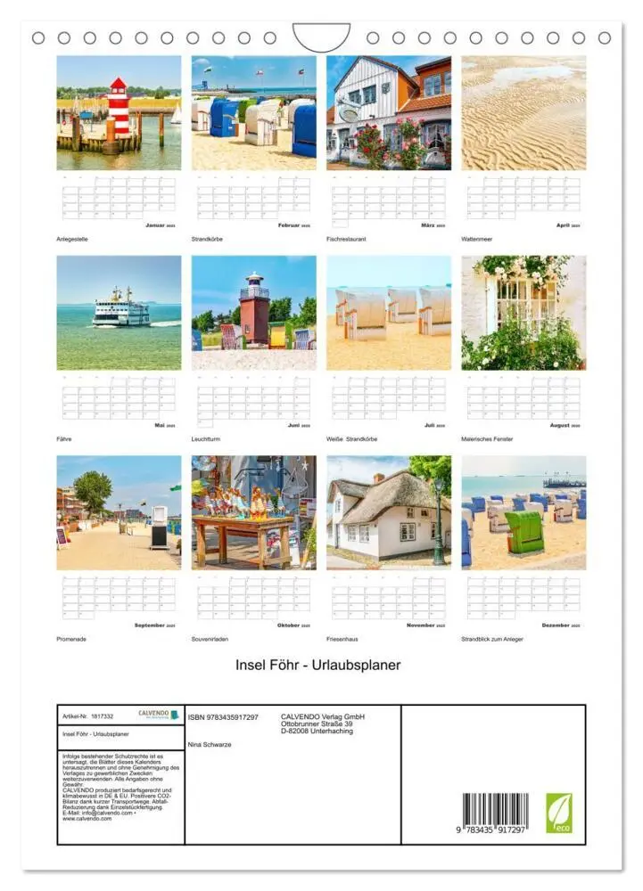 Bild: 9783435917297 | Insel Föhr - Urlaubsplaner (Wandkalender 2025 DIN A4 hoch),...