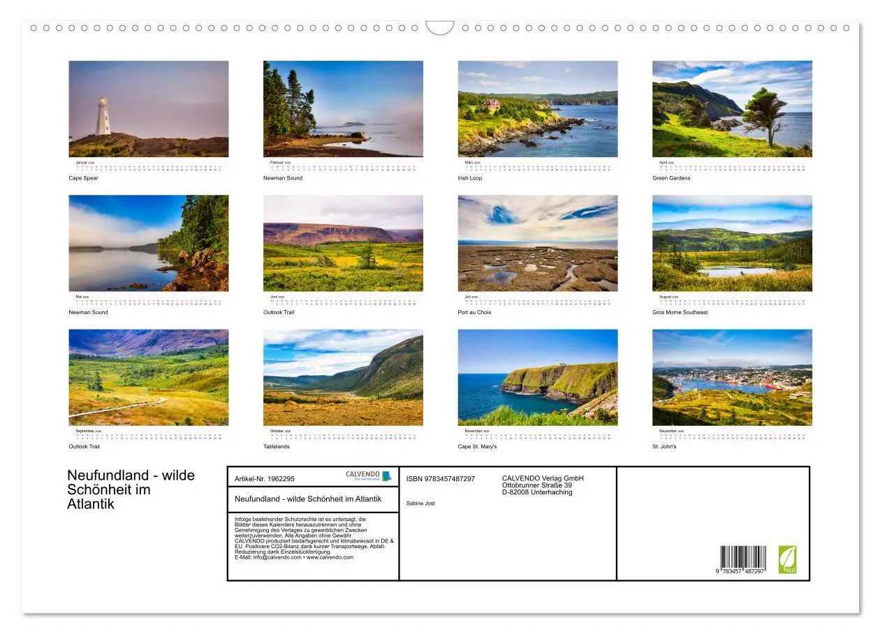 Bild: 9783457487297 | Neufundland - wilde Schönheit im Atlantik (Wandkalender 2026 DIN A2...