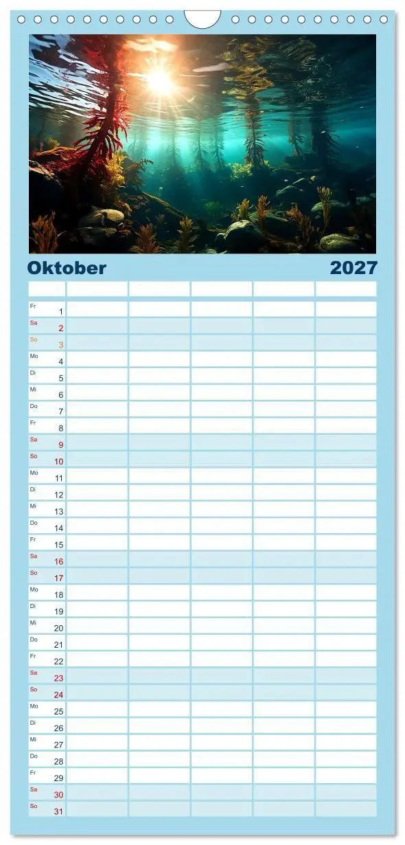 Bild: 9783594317297 | Familienplaner 2027 - Kalte klare Welt mit 5 Spalten (Wandkalender,...