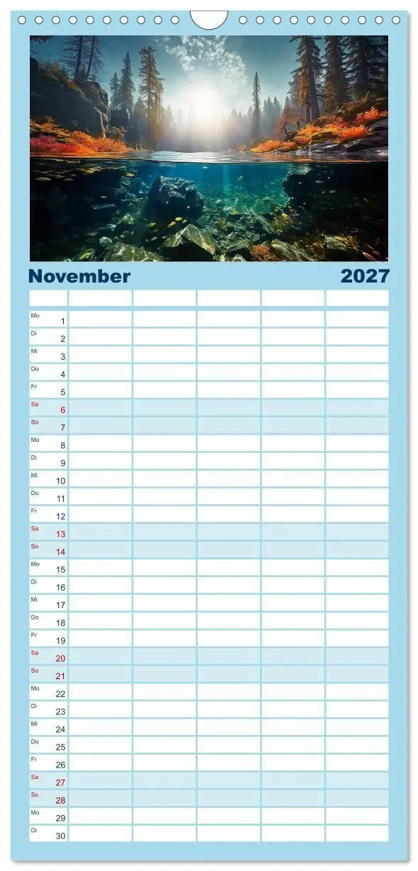Bild: 9783594317297 | Familienplaner 2027 - Kalte klare Welt mit 5 Spalten (Wandkalender,...