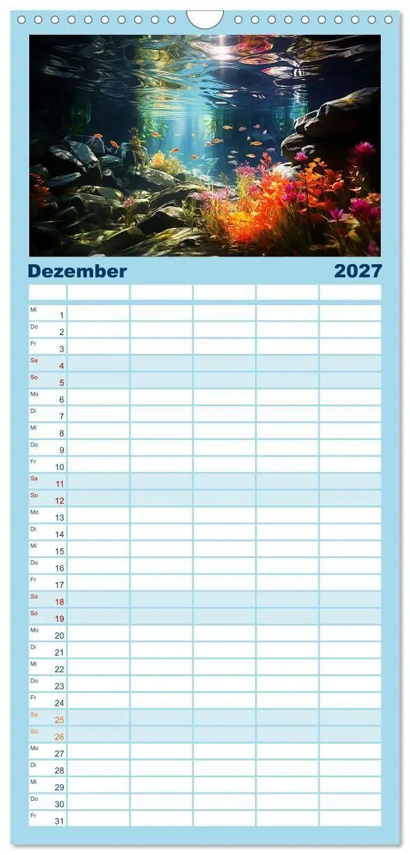 Bild: 9783594317297 | Familienplaner 2027 - Kalte klare Welt mit 5 Spalten (Wandkalender,...