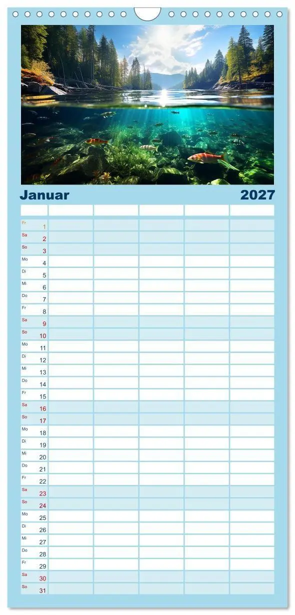 Bild: 9783594317297 | Familienplaner 2027 - Kalte klare Welt mit 5 Spalten (Wandkalender,...