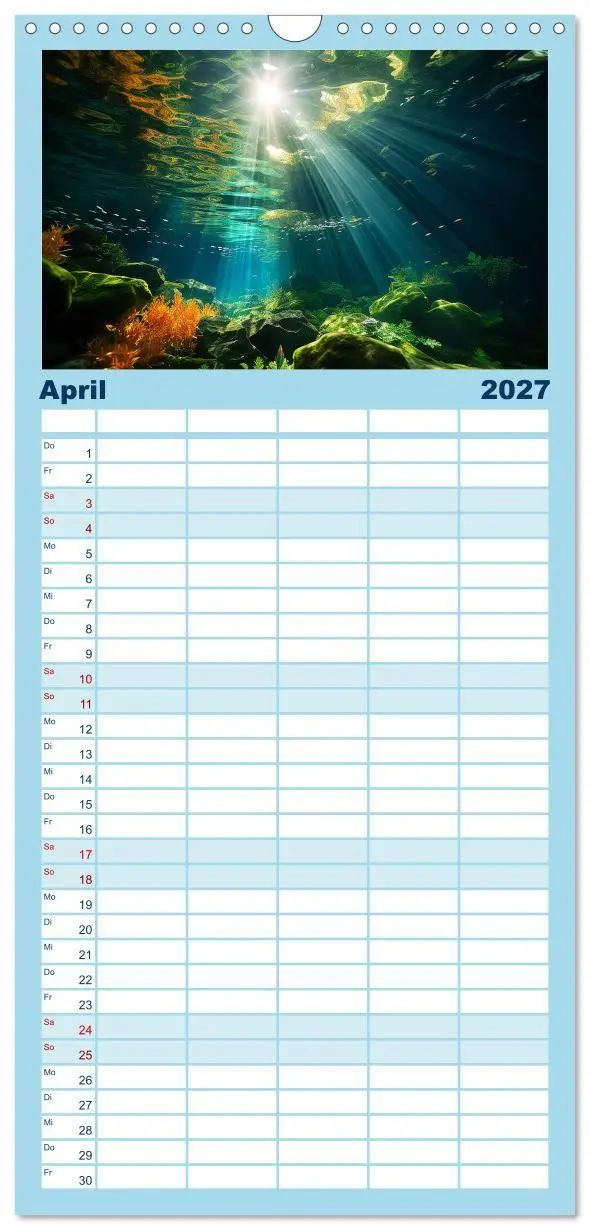 Bild: 9783594317297 | Familienplaner 2027 - Kalte klare Welt mit 5 Spalten (Wandkalender,...