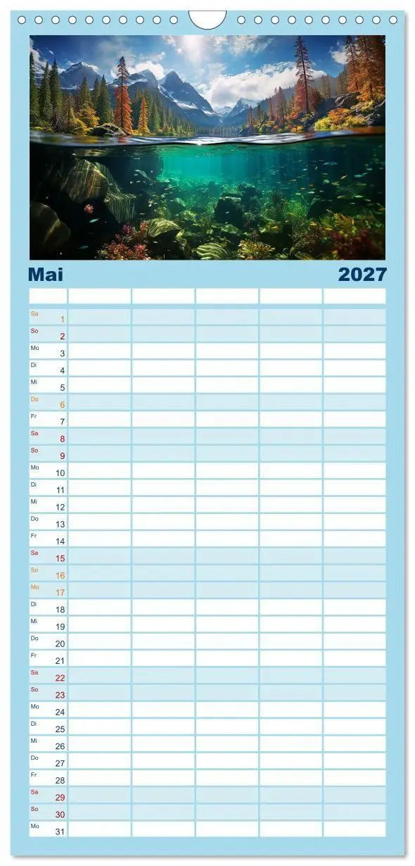 Bild: 9783594317297 | Familienplaner 2027 - Kalte klare Welt mit 5 Spalten (Wandkalender,...