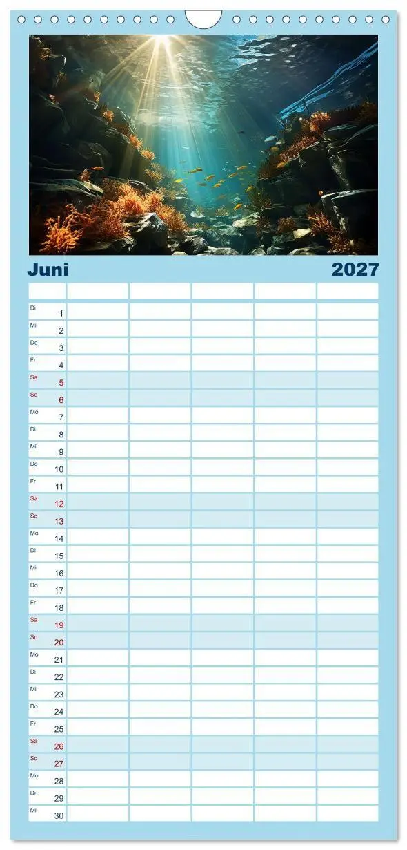 Bild: 9783594317297 | Familienplaner 2027 - Kalte klare Welt mit 5 Spalten (Wandkalender,...