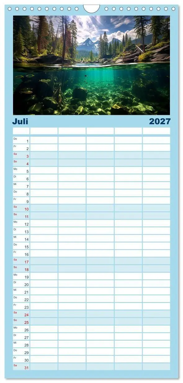 Bild: 9783594317297 | Familienplaner 2027 - Kalte klare Welt mit 5 Spalten (Wandkalender,...