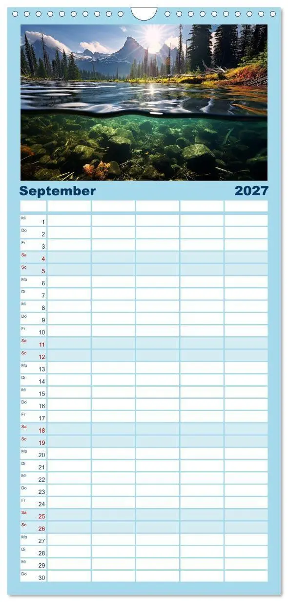 Bild: 9783594317297 | Familienplaner 2027 - Kalte klare Welt mit 5 Spalten (Wandkalender,...