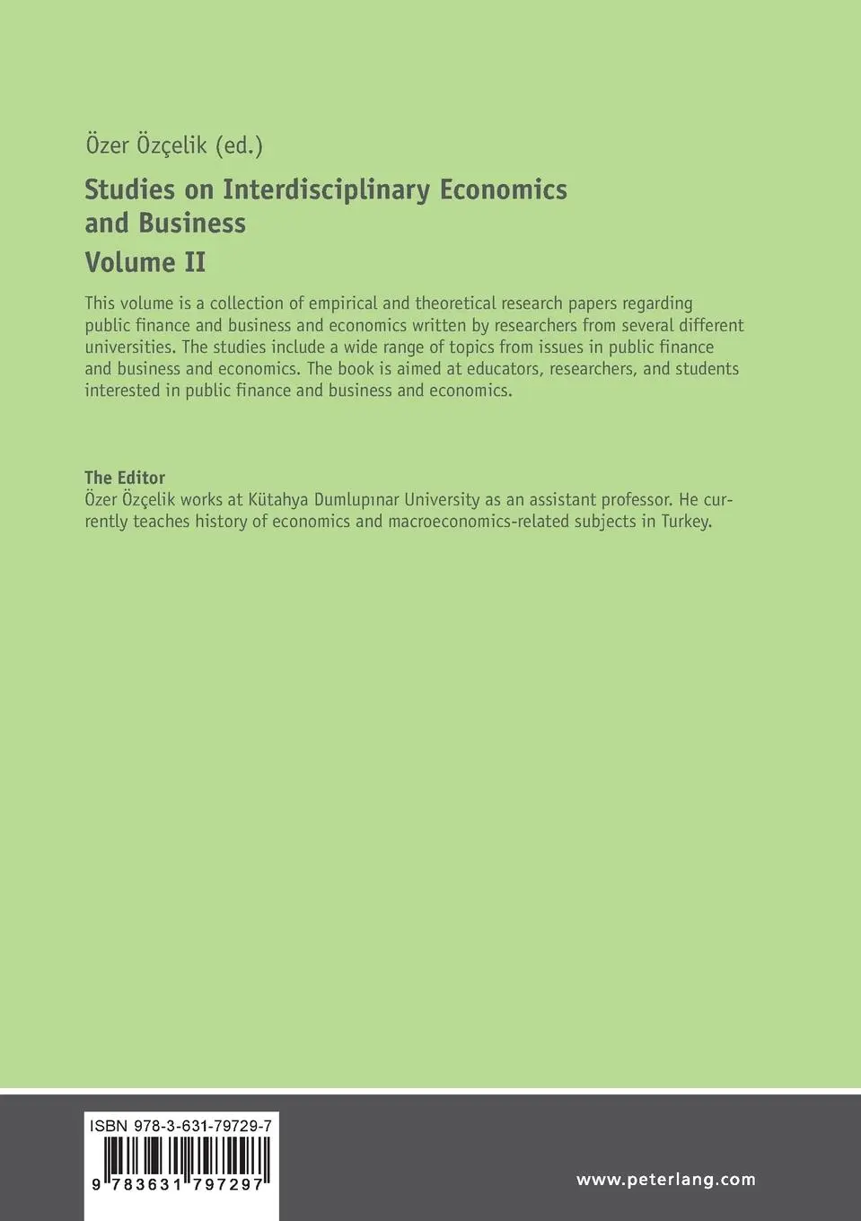 Rückseite: 9783631797297 | Studies on Interdisciplinary Economics and Business - Volume II | Buch