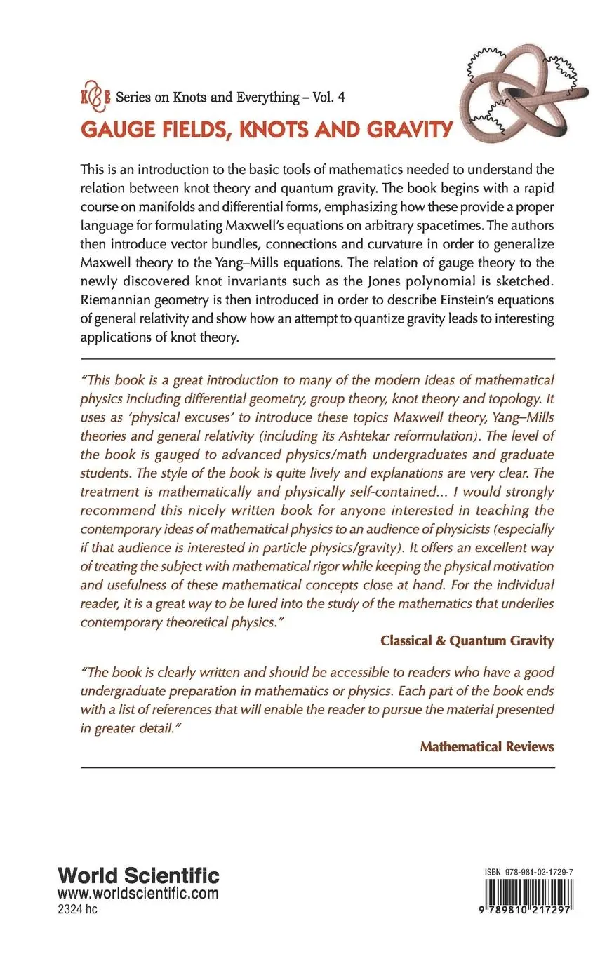 Rückseite: 9789810217297 | GAUGE FIELDS,KNOTS &amp; GRAVITY (V4) | J Muniain J Baez | Buch | Gebunden