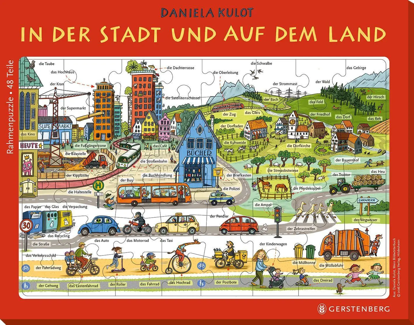 Cover: 4250915937397 | Rahmenpuzzle In der Stadt und auf dem Land - 48 Teile | Daniela Kulot