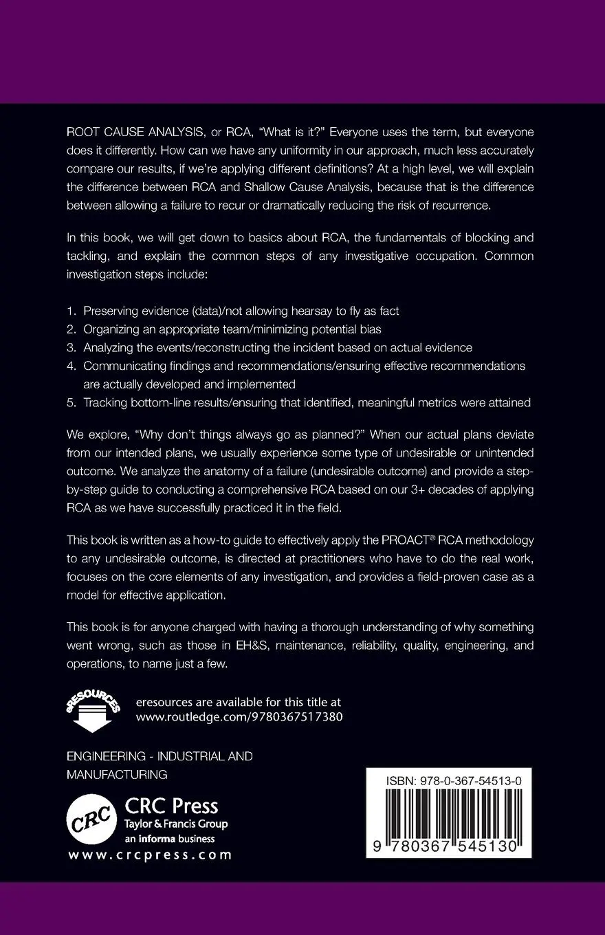 Rückseite: 9780367517397 | The PROACT® Root Cause Analysis | Quick Reference Guide | Taschenbuch