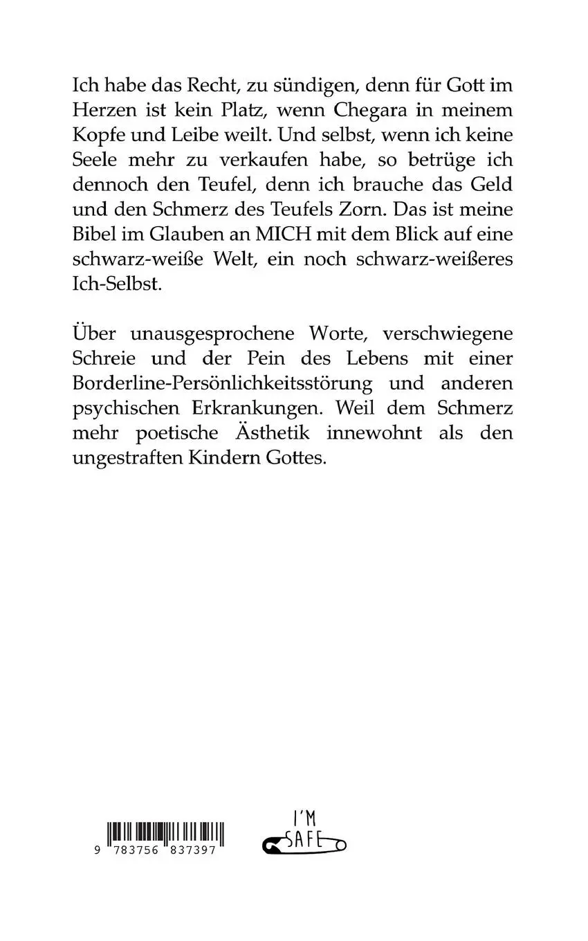 Rückseite: 9783756837397 | Chegara | Schwarz &amp; Weiß ist nicht melancholisch, sondern poetisch.