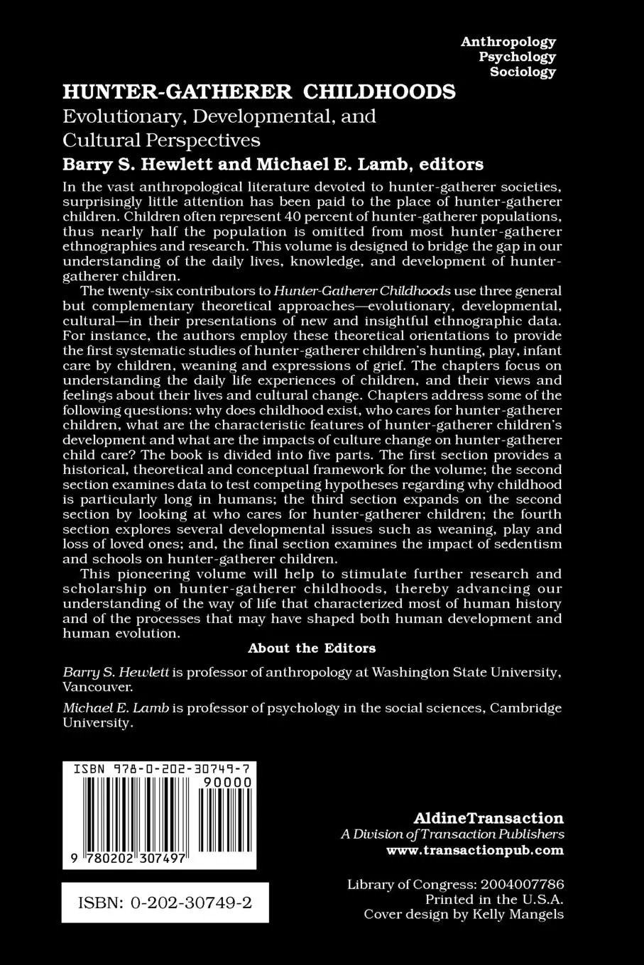 Rückseite: 9780202307497 | Hunter-Gatherer Childhoods | Barry S. Hewlett | Taschenbuch | Englisch