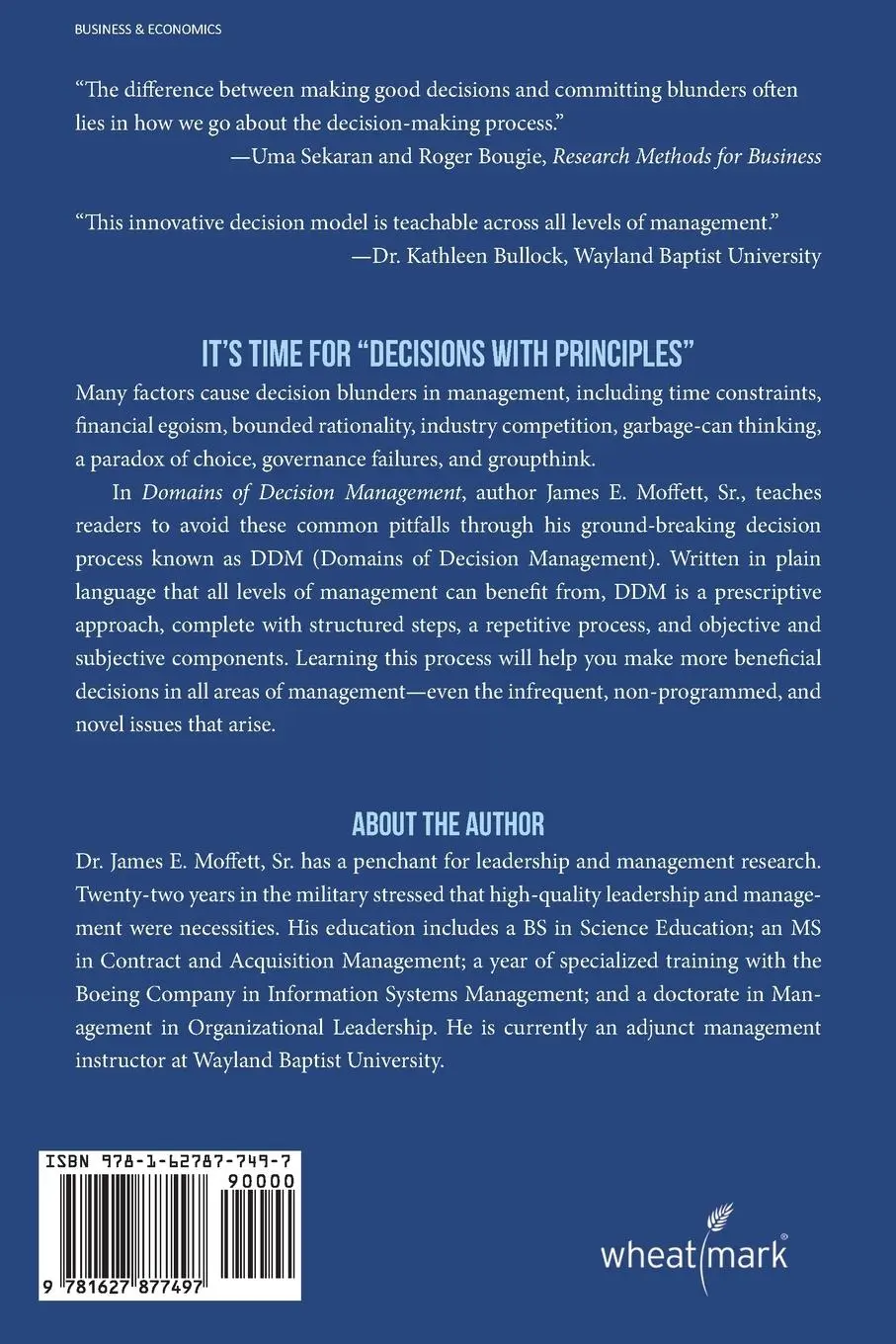 Rückseite: 9781627877497 | Domains of Decision Management | James E. Moffett | Taschenbuch | 2020